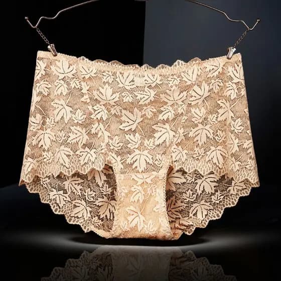 (45KG ~ 100KG) Calcinhas Femininas Plus Size de Cintura Alta, Elásticas, Respiráveis, Elegantes, com Renda, 10 Cores, Se