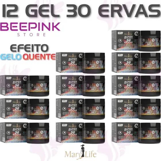 KIT 12 UNID DE SUPER GEL 30 ERVAS MARY LIFE 250G