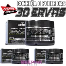 Kit 3 Unid Pomada Super Gel 30 Ervas Massageador Concentrado 250 Gramas - Apinil