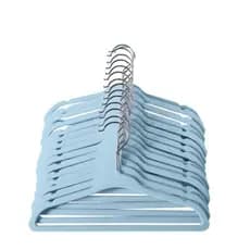 50 Cabides De Veludo Infantil Ultrafino Slim Cor Azul