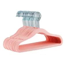 Kit 25 Cabides De Veludo Infantil Ultrafino Slim Rosa