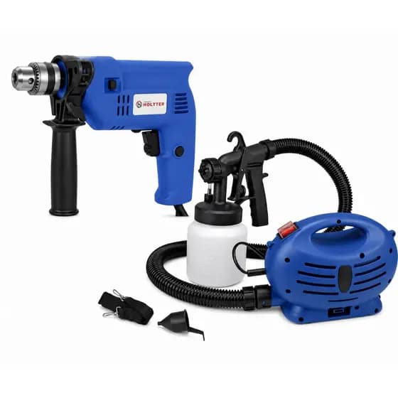 Kit Furadeira De Impacto + Pistola elétrica De Pintura 220v