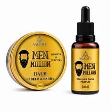 Kit Balm + Óleo Para Barba Men Million Valente Hidratação Nutrição Crescimento Masculino