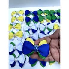 Laço Infantil Brasil com Strass | Par de Laços/laço pra meninas