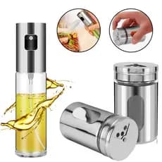 Kit Porta Saleiro Pimenteiro e Porta Azeite Galheteiro 100ml