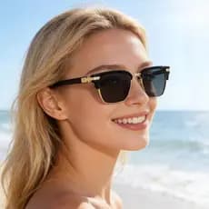 Óculos de Sol Quadrados Vintage Masculinos, Armação Metálica, Óculos de Sol Femininos da Moda, Proteção UV400, Óculos pa