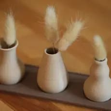 Conjunto Vasos Felpudos, Mini Vasos, Plantas, Jardim, Sala, Decoração, Escritório, Decorativo 3D