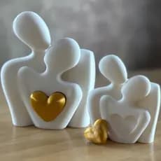 Escultura Familiar, Com Criança, Decoração, Sala, Quarto, Minimalista, Casa Escritório Decorativo 3D
