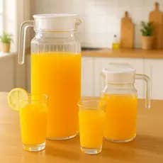 Jarra de Vidro Doméstico Canelado Suco água 1L ou 500ml Casa Jarra para Cozinha Vidro Duhome