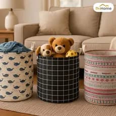 Cesto Organizador de Roupas Brinquedos Casa Organização Cesto de Tecido com Alças Boho Banheiro