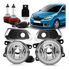 Kit Farol De Milha Sandero 2015 2016 2017 Cromo Promoção