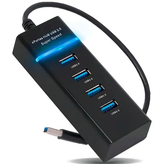 Expansor Adaptador Hub Usb 3.0 4 Portas Com Led Super Rápido