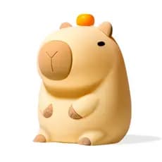 Capybara Capivara Luz noturna de silicone laranja lâmpada de berçário recarregável 2 níveis brilho