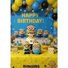 kit com 10 cofres personalizados para enfeitar mesa de festa de aniversário tema Minions