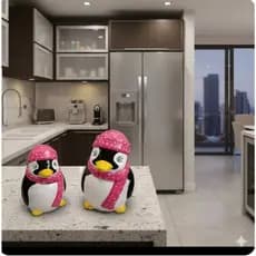 Pinguim Porta Treco e Baleiro para Cozinha – Cerâmica Artesanal