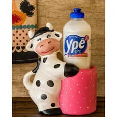 Vaca Porta Detergente e Organizador de Cozinha em Cerâmica