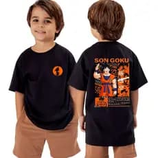 Camiseta Infantil Goku Dragon Ball Z 100% Algodão Premium Confortável - Todos Os Tamanhos