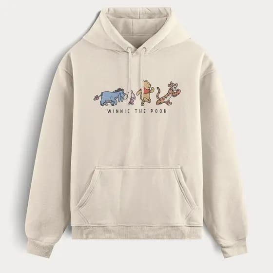 Casaco Blusa de Frio Capote Moletom Feminino e Masculino Canguru Winnie The Pooh Ursinho Pooh
