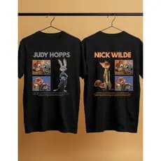 Kit Casal 2 Camisetas Judy E Nick Personagens Filme Zootopia Fofo Streetwear Estilosa 100% Algodão