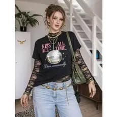 Camiseta Disco Harry Style Brasil 2026 Kissco Disco Globo Tour Estilosa 100% Algodão Streetwear