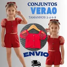 Conjuntos Infantil Casual Feminino Menina Canelado Tam 2 ao 8