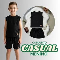 Conjunto Infantil Masculino Básico Sem Manga
