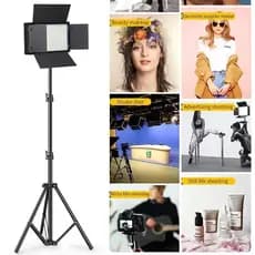 luminação 80W Bicolor Estúdio Led Para Fotografia Video Com Controle e Tripe 2,1 M 17 polegadas RL1800+Suporte Celular