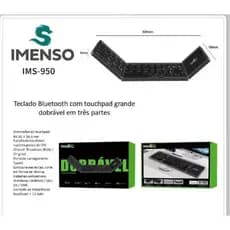 Mini Teclado Bluetooth Com Touchpad Grande Dobrável em tres partes Para Celular E Tablet-IMENSO