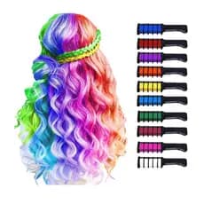 Kit de Maquiagem para meninas Novo Pente de Giz de Cabelo Lavável Temporário Tintura para Crianças