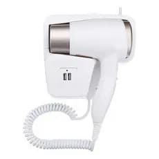 Secador De Cabelo Branco Hair Dryer 1300w Fixo Parede Ar Quente E Frio 127v