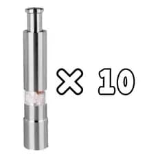 Kit 10 Moedor Em Inox Para Sal Pimenta Manual Saleiro Botão
