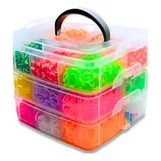 Kit Fabrica Maleta De Elásticos Pulseiras Infantil Loom Band