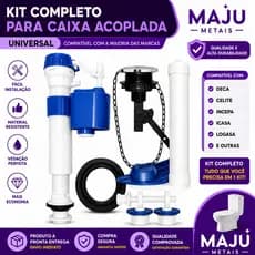 kit completo universal para caixa acoplada de vaso sanitário