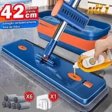 KIT 9 Conjunto De Esfregão E Balde Dobrável De Microfibra Com Raspador De Desaguamento