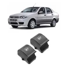 Capa Reparo Botão Tecla Vidro Elétrico Palio Strada Siena Doblo Punto 2004/2015 Par 2pç