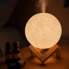 Umidificador Lua 3D Aromatizador Difusor LED 880ml Silencioso Presente 6 Essências