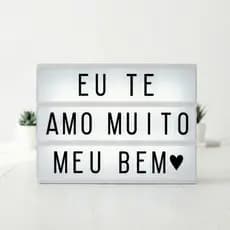 Caixa de Luz LED Letras Intercambiáveis Presente Decoração Personalizada Casa Quarto