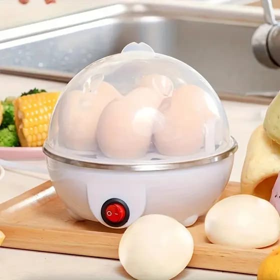 Egg Cooker Elétrico – Cozedor de Ovos a Vapor 7 Unidades, Portátil, Ideal Café da Manhã e Viagens