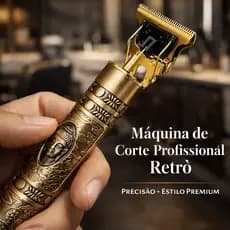 Máquina De Cortar Cabelo e Aparador De Barba Dragão Dourado Recarregável