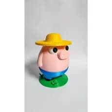 Cofrinho Porquinho Caipira Articulado Cofre Crianças Presente Brinquedo