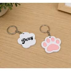 Chaveiro de Pata Cachorro e Gato Personalizado com Nome Animal