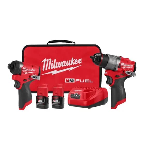 KIT PARAFUSADEIRA FURADEIRA 1/2"- 12v FUEL + PARAFUSADEIRA IMPACTO 1/4" MILWAUKEE