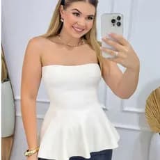 Blusa Feminina Tricot Tomara Que Caia Modal Rodada Estilosa Roupa Feminina Verão Tamanho Único
