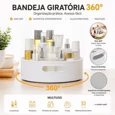 Bandeja Giratória 360° Organizador Multiuso 23cm Cozinha Armário Geladeira Banheiro Porta Objetos