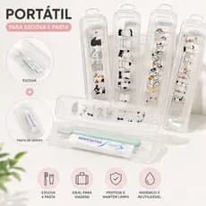 Porta Escova de Dente Gatinho Com Tampa Estojo Plástico Porta Pasta Viagem Escolar Porta Talheres