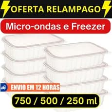 24 Pote Marmita Embalagem Descartável Fitness Fit Freezer Microondas Armazenamento Alimentos Comida