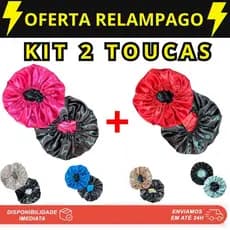 2 Touca de Cetim Grande Box Braids Dupla Face com Regulador Envio imediato