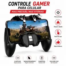 Controle Gamer Manual Com Gatilhos Suporte Celular Joystick