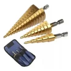 Kit 3 brocas Escalonadas + Bag
