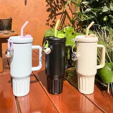 Garrafas Térmicas 1200ml Inox - Manter Quente e Frio, Com Canudo - Presente Ideal-BWB